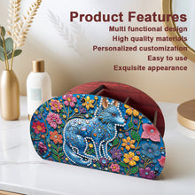 Load image into Gallery viewer, DIY Gem Wolf Design Wooden Diamond Painting Makeup Brush Storage Box Organizer
