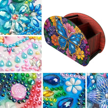 Load image into Gallery viewer, DIY Gem Butterfly Design Wooden Diamond Painting Makeup Brush Storage Box Kit

