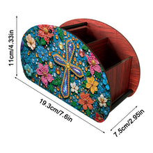 Load image into Gallery viewer, DIY Gem Cross Design Wooden Diamond Painting Makeup Brush Storage Box Organizer
