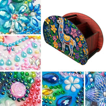 Load image into Gallery viewer, DIY Gem Alpaca Design Wooden Diamond Painting Makeup Brush Storage Box Organizer
