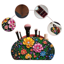 Load image into Gallery viewer, DIY Flower Design Wooden Diamond Painting Makeup Brush Storage Box Organizer
