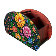 Load image into Gallery viewer, DIY Flower Design Wooden Diamond Painting Makeup Brush Storage Box Organizer
