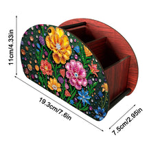 Load image into Gallery viewer, DIY Flower Design Wooden Diamond Painting Makeup Brush Storage Box Organizer
