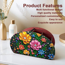 Load image into Gallery viewer, DIY Flower Design Wooden Diamond Painting Makeup Brush Storage Box Organizer
