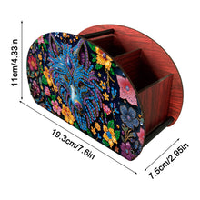 Load image into Gallery viewer, DIY Gem Wolf Design Wooden Diamond Painting Makeup Brush Storage Box Organizer
