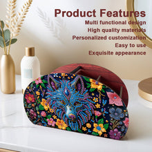 Load image into Gallery viewer, DIY Gem Wolf Design Wooden Diamond Painting Makeup Brush Storage Box Organizer
