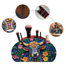 Load image into Gallery viewer, DIY Gem Cow Design Wooden Diamond Painting Makeup Brush Storage Box Organizer
