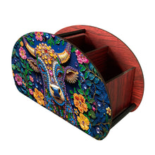 Load image into Gallery viewer, DIY Gem Cow Design Wooden Diamond Painting Makeup Brush Storage Box Organizer

