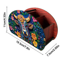 Load image into Gallery viewer, DIY Gem Cow Design Wooden Diamond Painting Makeup Brush Storage Box Organizer
