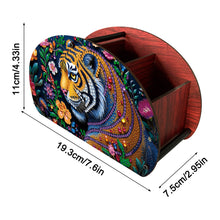Load image into Gallery viewer, DIY Gem Tiger Design Wooden Diamond Painting Makeup Brush Storage Box Organizer
