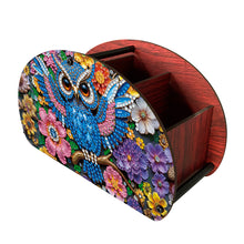 Load image into Gallery viewer, DIY Gem Owl Design Wooden Diamond Painting Makeup Brush Storage Box Organizer

