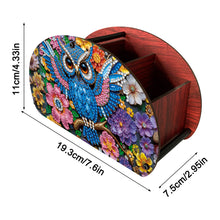 Load image into Gallery viewer, DIY Gem Owl Design Wooden Diamond Painting Makeup Brush Storage Box Organizer
