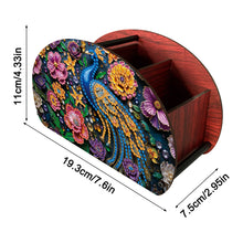 Load image into Gallery viewer, DIY Gem Peacock Design Wooden Diamond Painting Makeup Brush Storage Box Kit
