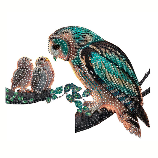 Owl Diamond Painting Art Door Right Angle Sign for Indoor Outdoor Wall