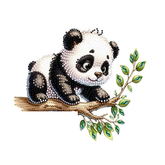 Panda Diamond Painting Art Door Right Angle Sign for Indoor Outdoor Wall