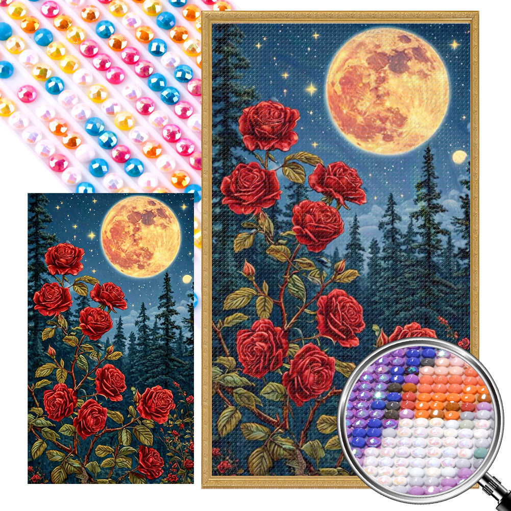 AB Diamond Painting - Full Round - Bright Moon Rose (40*70CM)