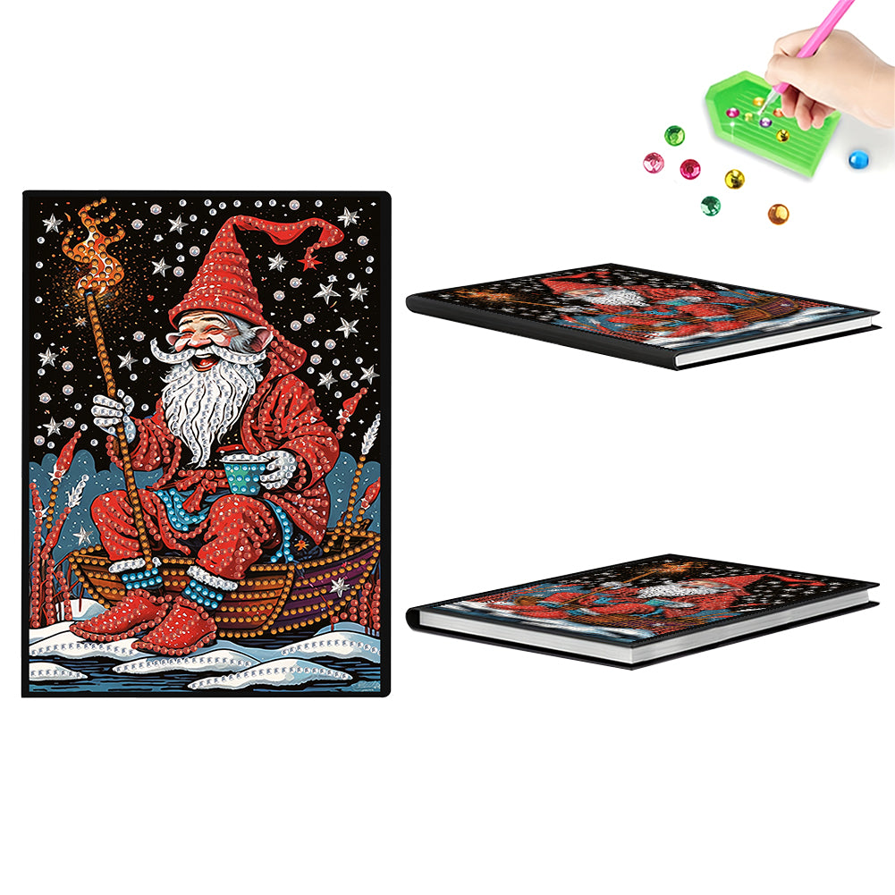 Santa Claus Special Shaped Diamond Painting Journal Notebook for Adults Christmas