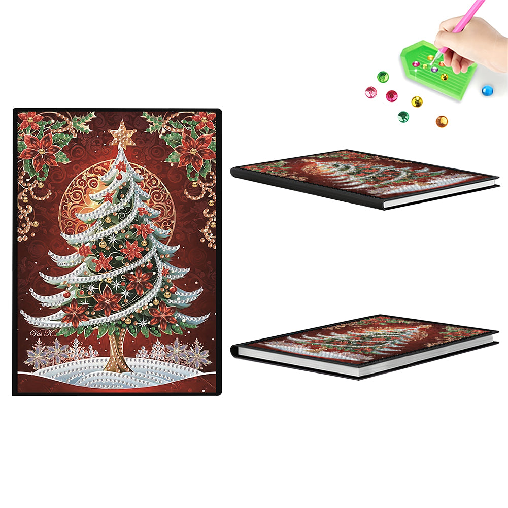 Christmas Tree Special Shaped Diamond Painting Journal Notebook for Adults