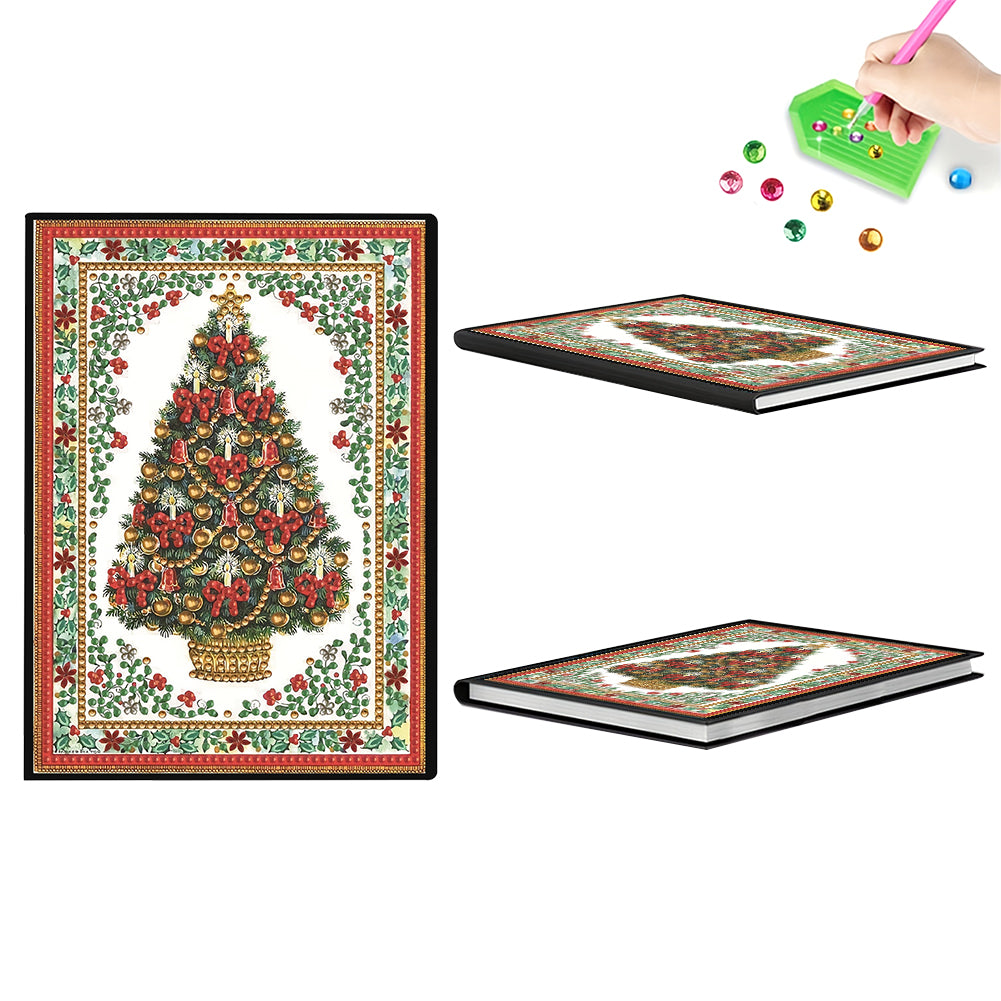 Christmas Tree Special Shaped Diamond Painting Journal Notebook for Adults