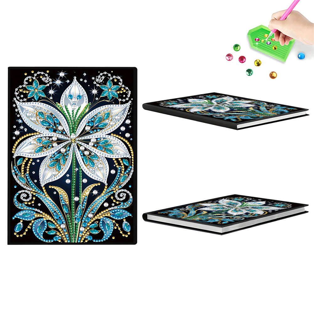 Flower Special Shaped Diamond Painting Journal Notebook for Adults Students
