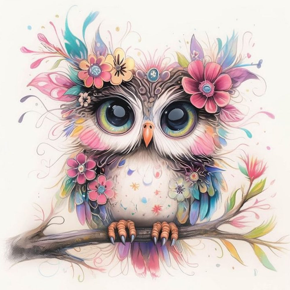 Diamond Painting - Full Round - Owl (30*30CM)