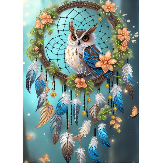 Diamond Painting - Partial Special Shaped - Dream Catcher Owl (30*40CM)