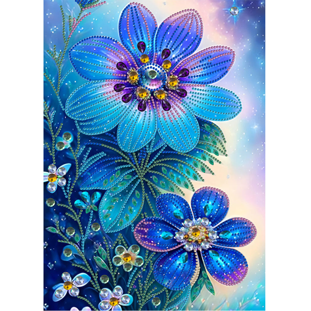 Diamond Painting - Partial Special Shaped - Purple Flowers (30*40CM)