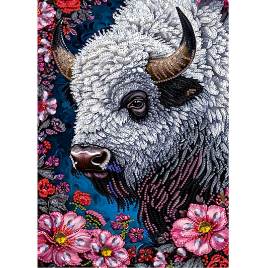 Diamond Painting - Partial Special Shaped - Flower Yak (30*40CM)