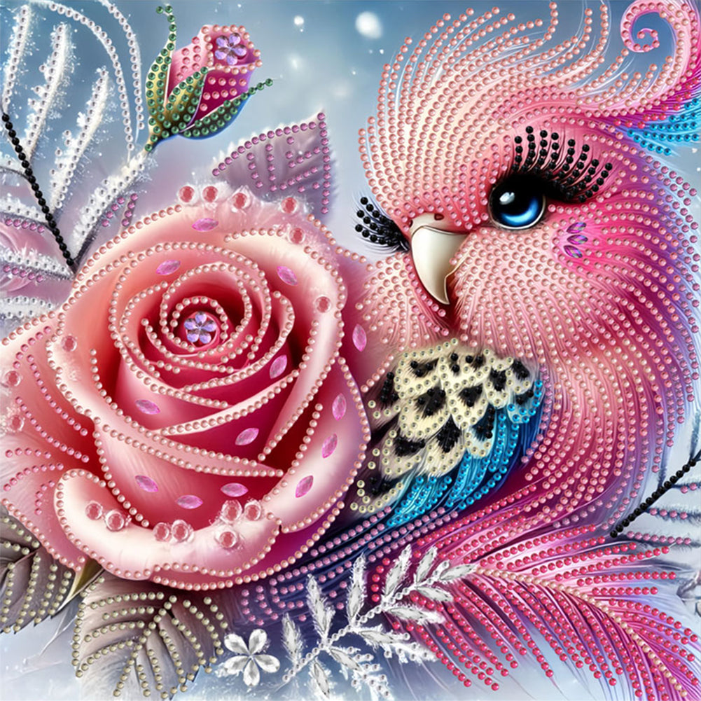 Diamond Painting - Partial Special Shaped - Flower Bird (30*30CM)