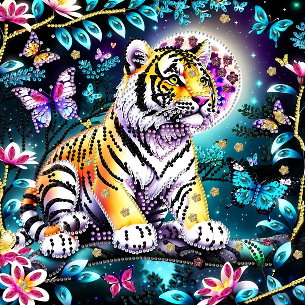 Diamond Painting - Partial Special Shaped - Tiger (30*30CM)