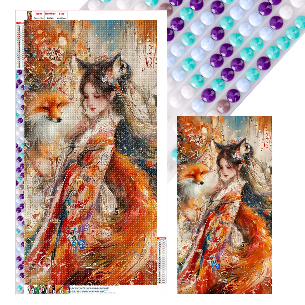 Diamond Painting - Full Round - Fox Girl (40*75CM)