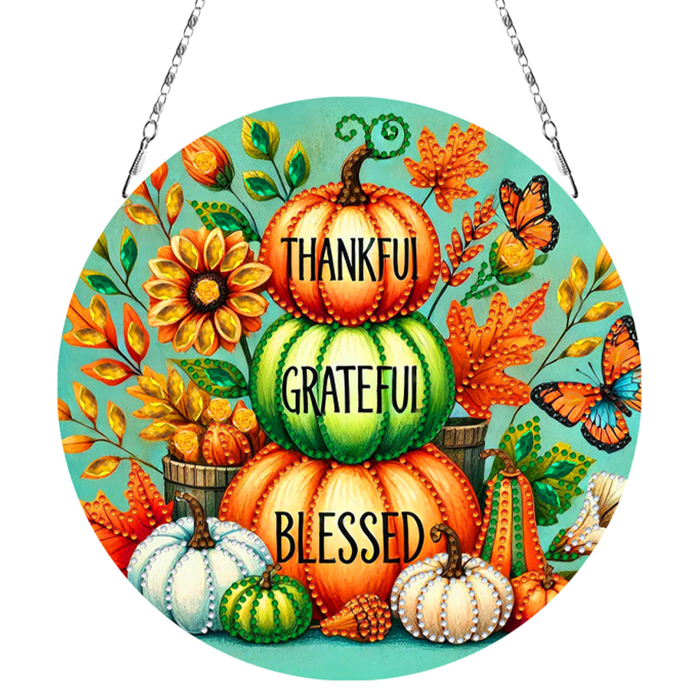 Fall Theme 2D Flat DIY Diamond Painting Art Pendant Wall Door Decoration