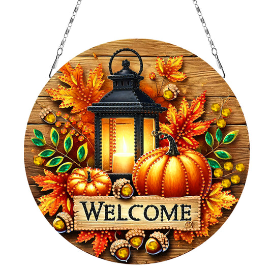 Fall Theme 2D Flat DIY Diamond Painting Art Pendant Wall Door Decoration