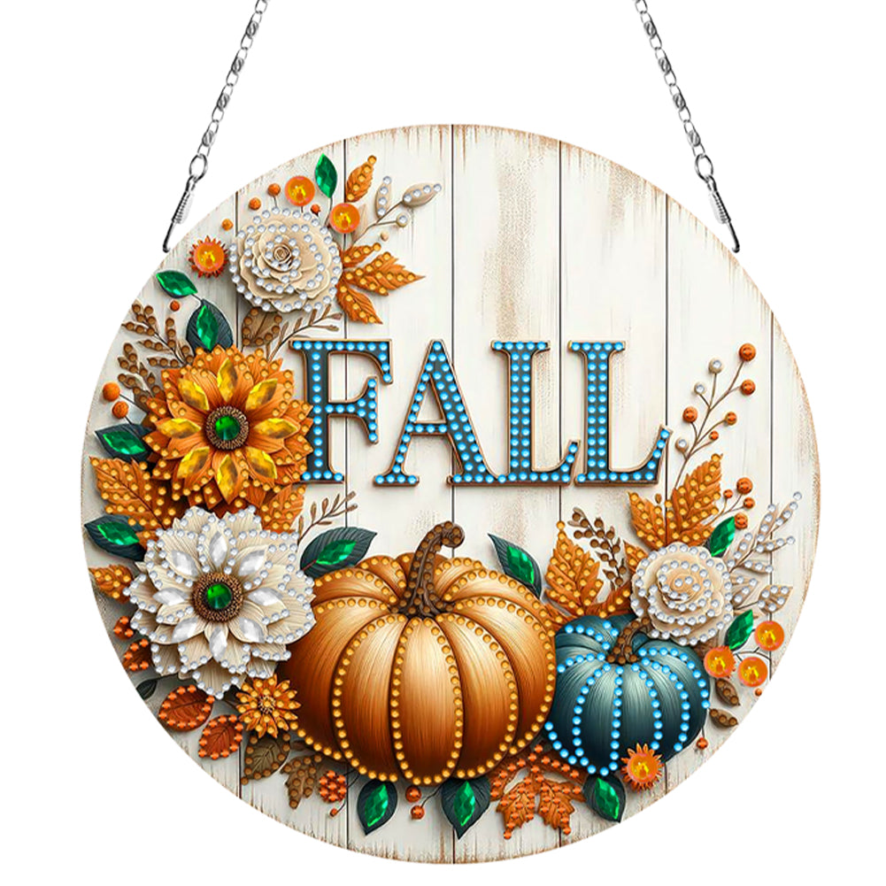 Fall Theme 2D Flat DIY Diamond Painting Art Pendant Wall Door Decoration