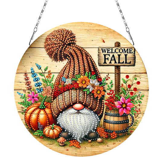 Fall Theme 2D Flat DIY Diamond Painting Art Pendant Wall Door Decoration