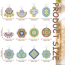 Load image into Gallery viewer, 12 Pairs Pattern DIY Diamond Art Earrings Double Sided Diamond Painting Earrings
