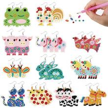 Load image into Gallery viewer, 12 Pairs Animal DIY Diamond Art Earrings Double Sided Diamond Painting Earrings
