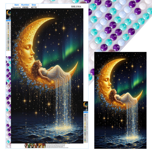 Diamond Painting - Full Round - Moon And Girl (40*70CM)