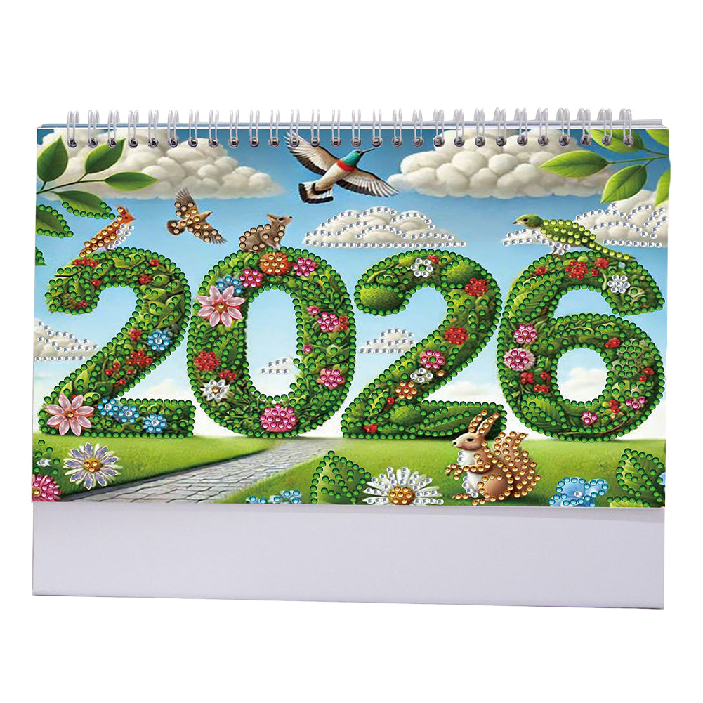 2026 Calendar Diamond Painting Kit DIY Diamond Art Desk Calendar for Home Office