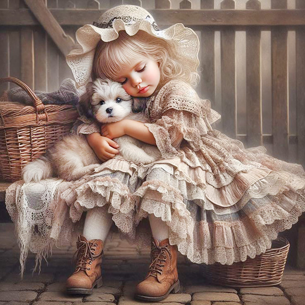 Diamond Painting - Full Round - Cute Girl (40*40CM)