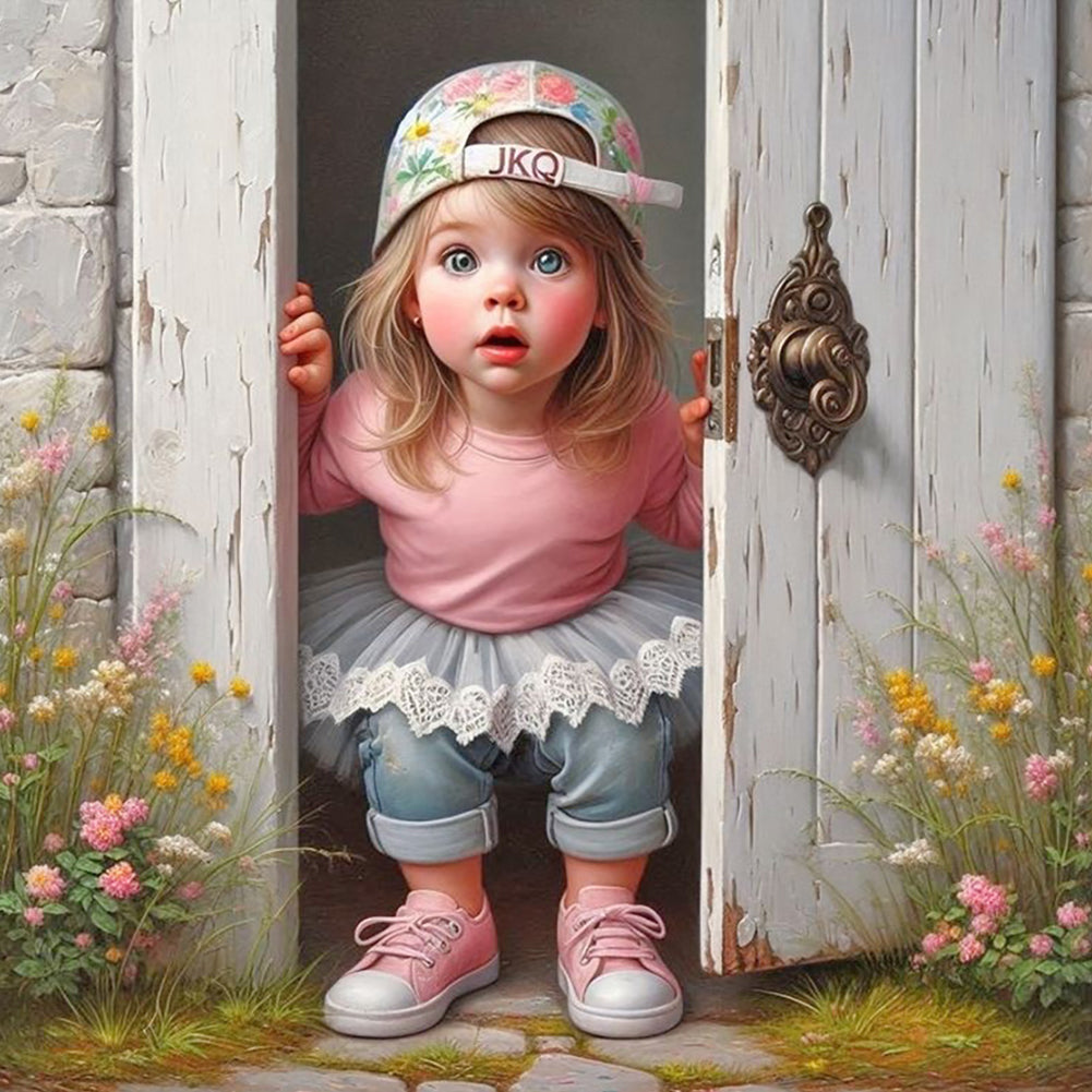 Diamond Painting - Full Round - Cute Girl (40*40CM)