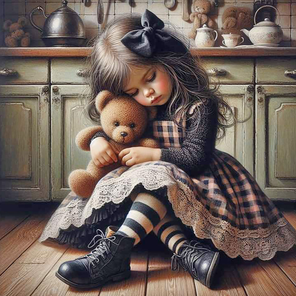 Diamond Painting - Full Round - Cute Girl (40*40CM)