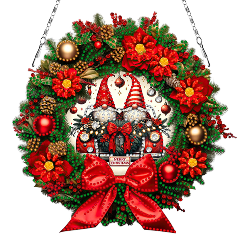 Christmas 2D/Flat DIY Diamond Painting Art Pendant Wall Door Decoration