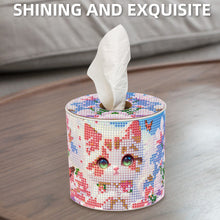 Load image into Gallery viewer, Kitten DIY Diamond Painting Handmade Tissue Holder Rhinestones Decor Tissue Box
