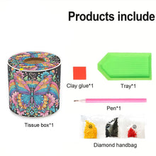 Load image into Gallery viewer, Butterfly DIY Diamond Painting Handmade Tissue Holder Rhinestones Tissue Box
