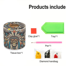 Load image into Gallery viewer, Skull DIY Diamond Painting Handmade Tissue Holder Rhinestones Decor Tissue Box
