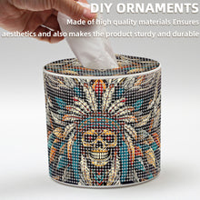 Load image into Gallery viewer, Skull DIY Diamond Painting Handmade Tissue Holder Rhinestones Decor Tissue Box
