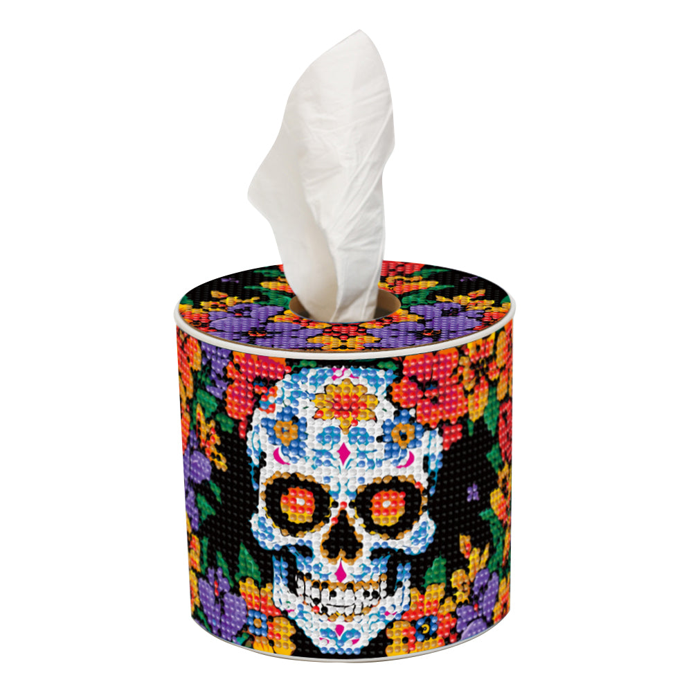 Flower Skeleton DIY Diamond Painting Handmade Tissue Holder Crystal Tissue Box