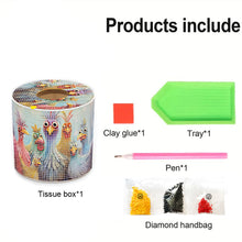 Load image into Gallery viewer, Chicken DIY Diamond Painting Handmade Tissue Holder Rhinestones Decor Tissue Box
