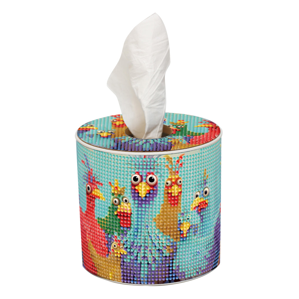 Chicken DIY Diamond Painting Handmade Tissue Holder Rhinestones Decor Tissue Box